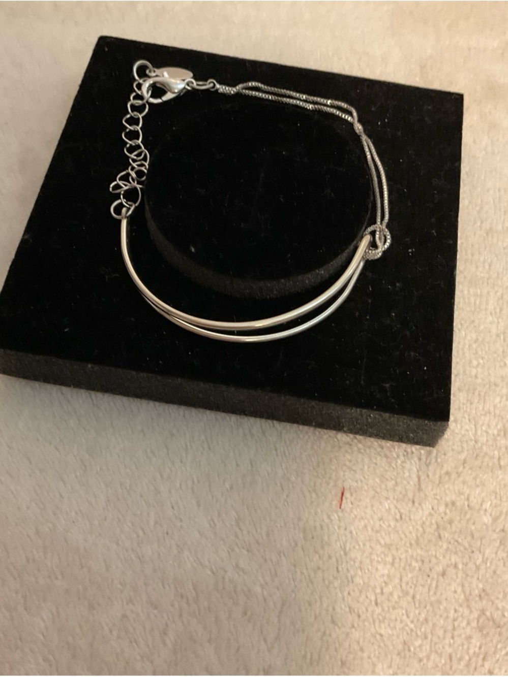 Delicate Double-Bar Silver Bracelet for Women